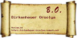 Birkenheuer Orsolya névjegykártya
